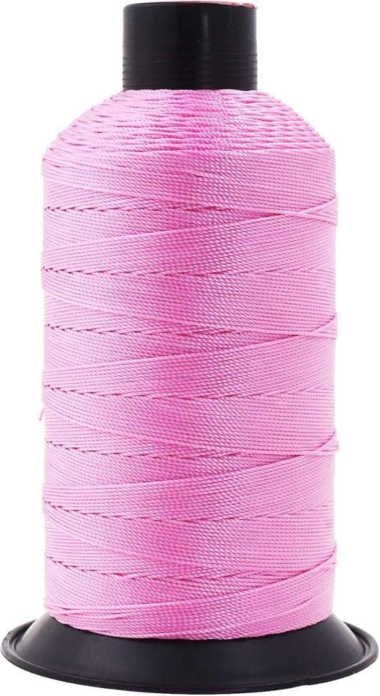 Mandala Crafts Bonded Nylon Thread - Pink Heavy Duty Sewing Threads - 800 YDs Size 277 840D T270 Tex 270 for Leather, Jeans, Weaving, Outdoor, Marine, Upholstery