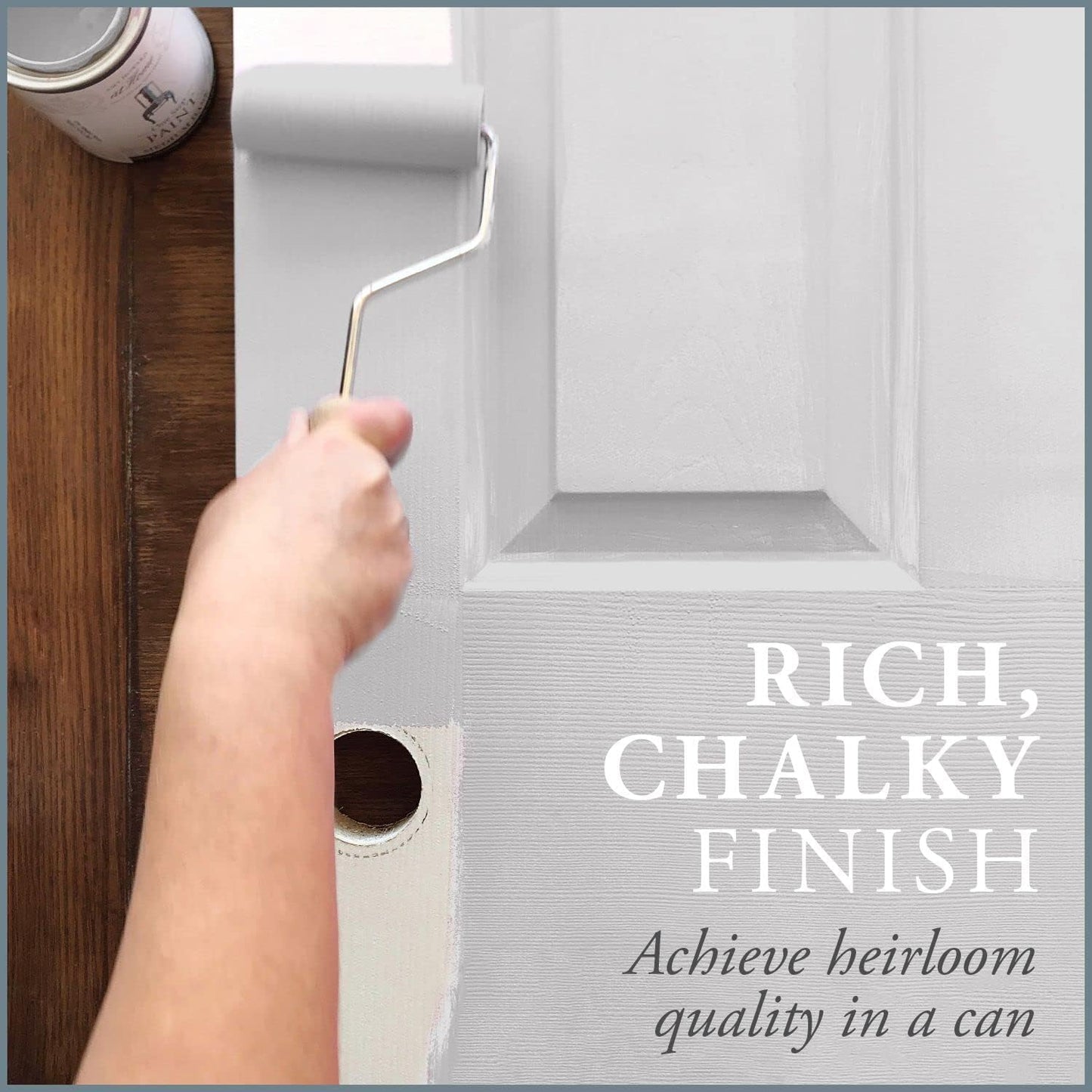 AMY HOWARD AT HOME Chalk-Based One Step Paint for Furniture, Cabinetry, Decor, Finish, and More | No Stripping, Sanding, or Priming | Ultra-Light Base | 16 Ounce | Serengeti Gray