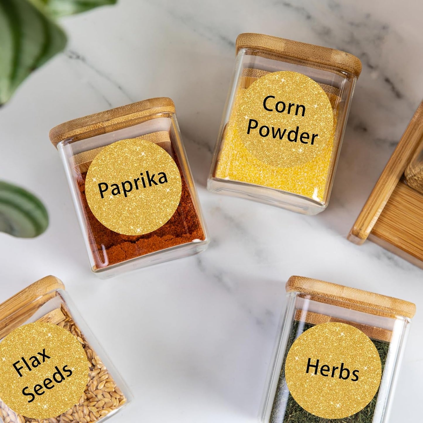 2" Holographic Thermal Label Stickers, Round Direct Thermal Label Stickers, Glitter Thermal Printer Sticker Labels for Gift Wrapping, Self-Adhesive Custom Logo Design- Glitter Gold