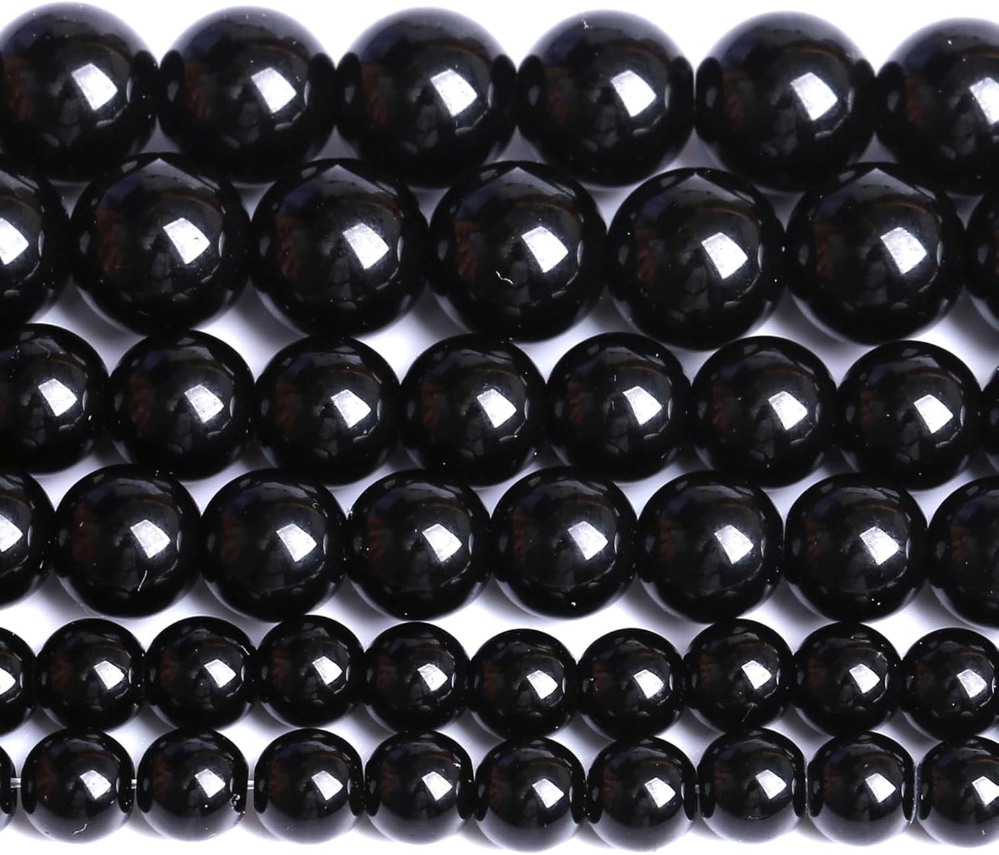6MM Natural Black Agate Gemstone Beads Round Loose Stone Beads for Jewelry and Bracelets Making 120pcs 2 Strands 32"