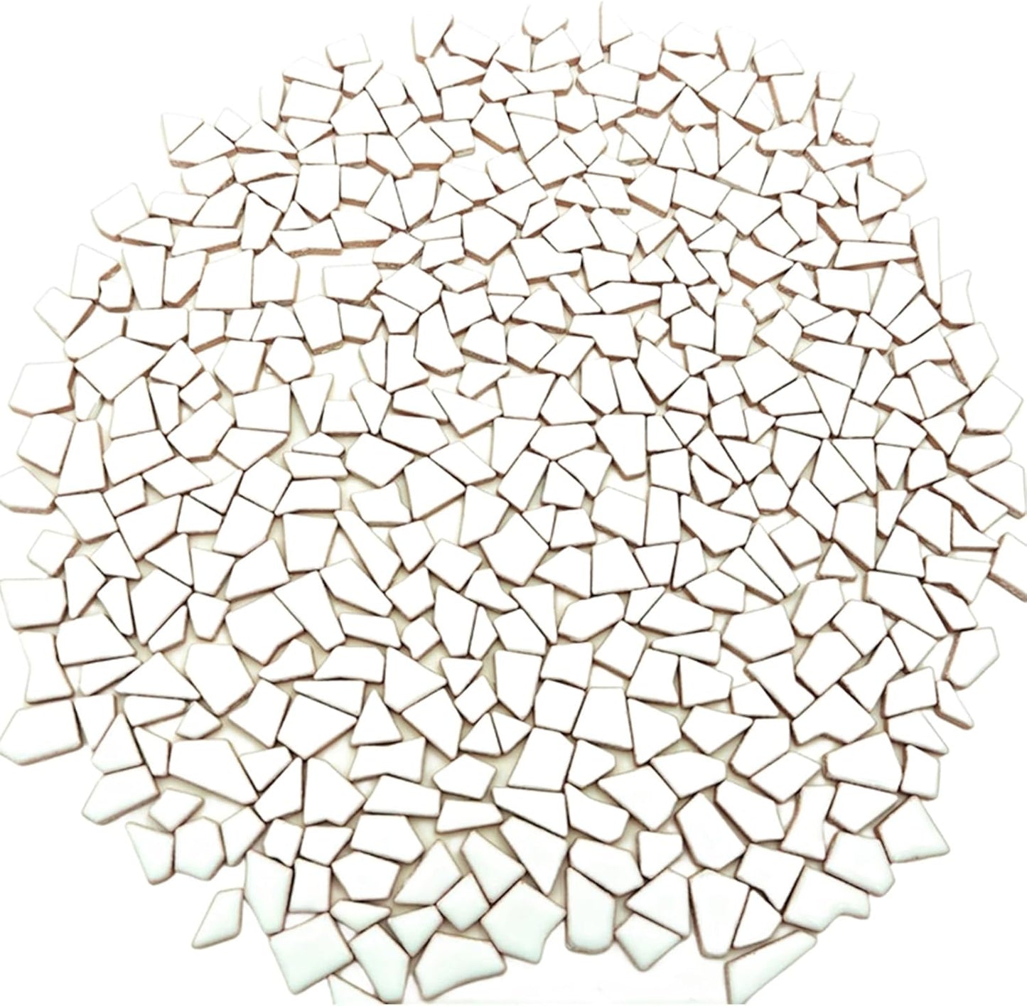 1.1LB Irregular Ceramics Mosaic Tiles, Mosaic Pieces Stones for DIY Mosaic Making Craft Hobby Arts Home Wall Decoration (White)