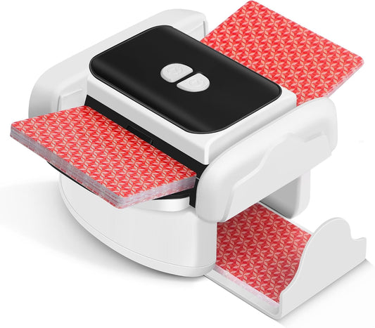 Neasyth Automatic Card Shuffler for 1-2 Decks, Playing Cards Shuffler Machine Rechargeable Portable Compatible with Phase 10, Skip-Bo, Skyjo for Home Party Card Games