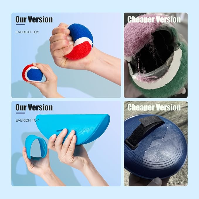 EVERICH TOY Upgraded Toss and Catch Ball Game Set, Kids Toy Stocking Stuffers for Boys Girls Ages 3-12, Includes 2 Paddles 2 Sticky Balls, Water-Resistant Indoor Outdoor Toy for Beach Pool Yard