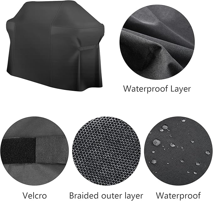 75 Inch Grill Cover, Heavy Duty Waterproof for Barbecue Gas Grill, Fits Grills of Weber Summit 600, Char-Broil Nexgrill Brinkmann and More, Windproof BBQ Cover