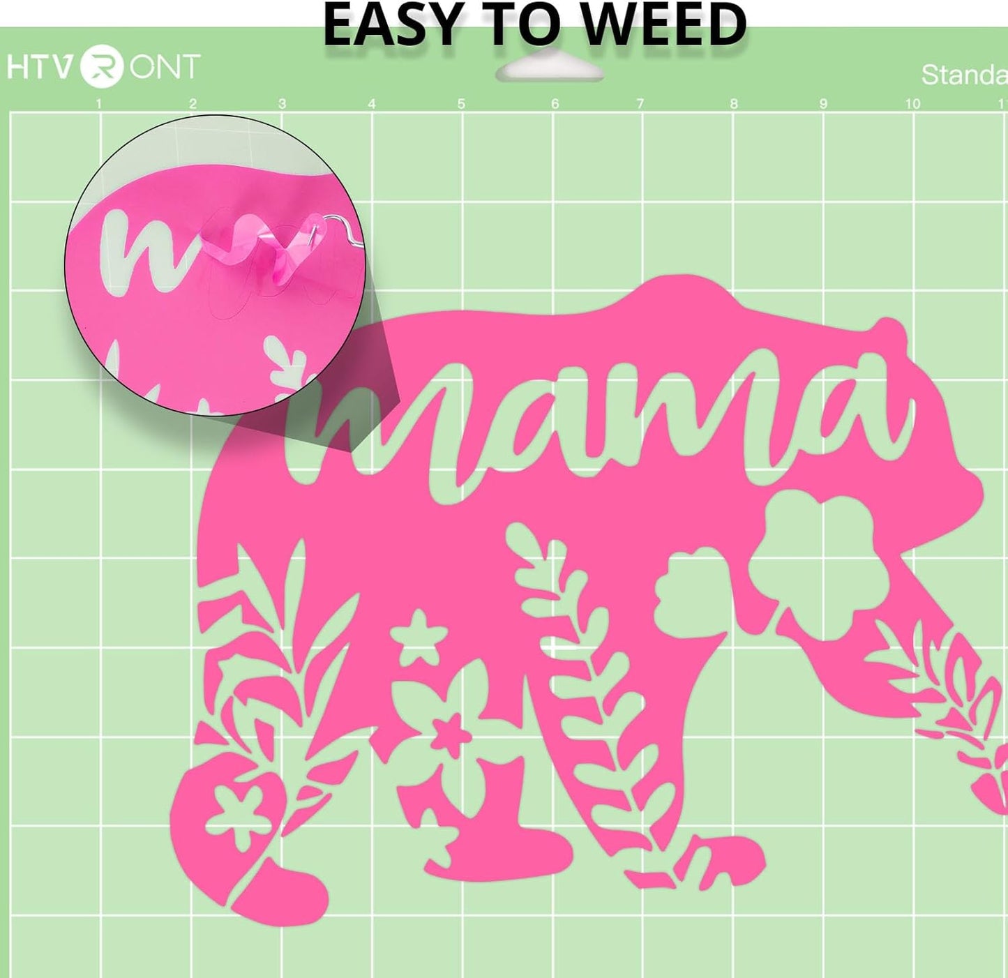 HTVRONT Pink Permanent Vinyl, 12 Pack Glossy Pink Vinyl for Cutting Machine - 10 Permanent Sheets 12" x 12"& 2 Transfer Tape Sheets for Craft Cutter, Party Decoration (Glossy)