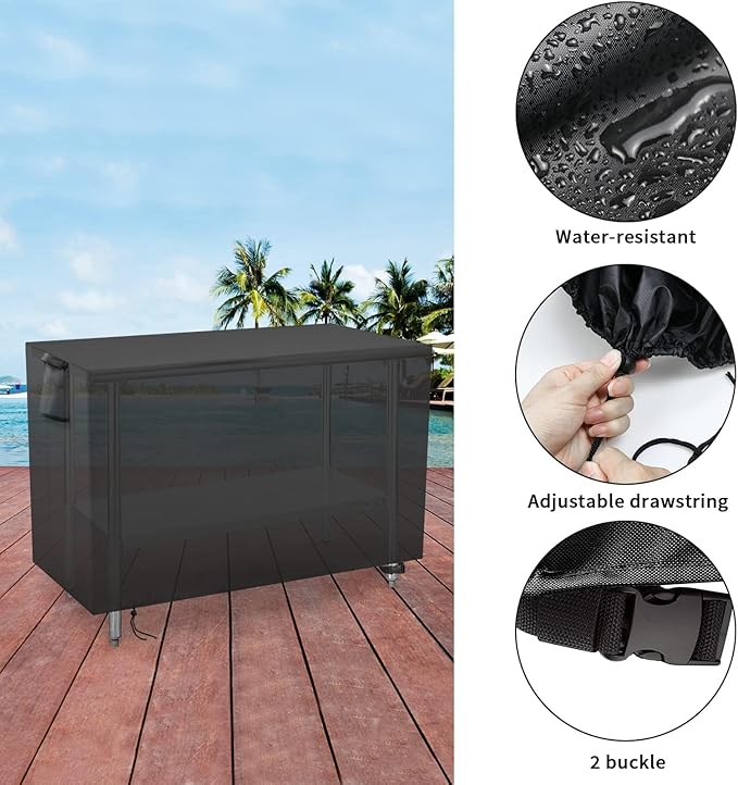 Outdoor Prep Table Cover 60 Inch,Waterproof Patio Stainless Steel Metal BBQ Table Cover All Season Protection for Outdoor Table - 60 x 30 x 34 Inch