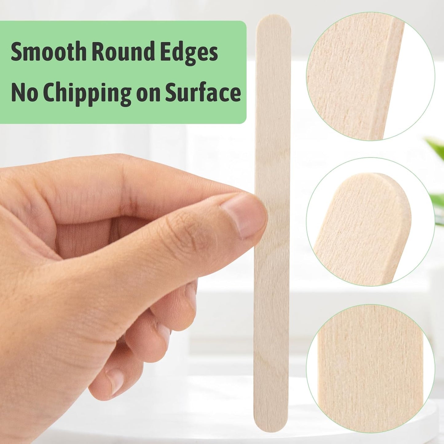 WISYOK 1500 Pcs Wooden Popsicle Sticks for Crafts, 4.5 Inch, Lollipop & Ice Cream Sticks for Creative Designs or DIY Craft, Home Art Projects