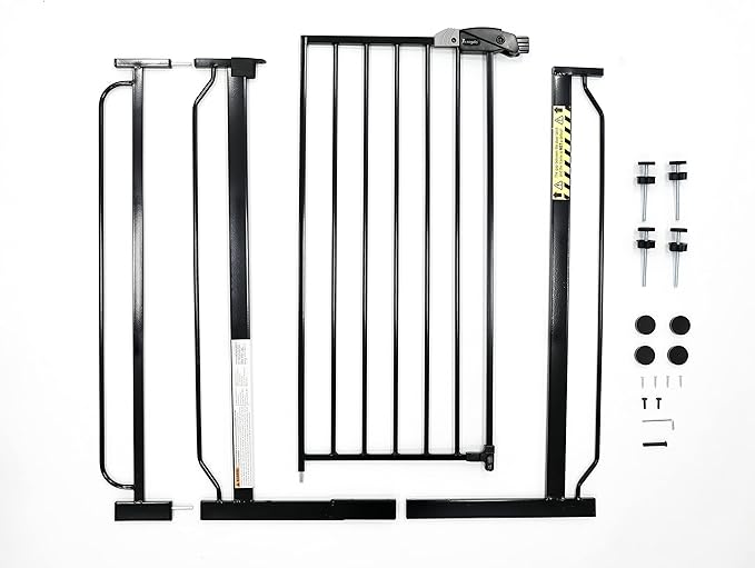 Regalo Safety 36” Extra Tall Baby Gate for Doorways & Bottom of Stairs, Pressure Mount Safety Gate for Babies, Toddlers & Pets, Tested & Safe for 30 Years, American Designed, Family Owned, Black