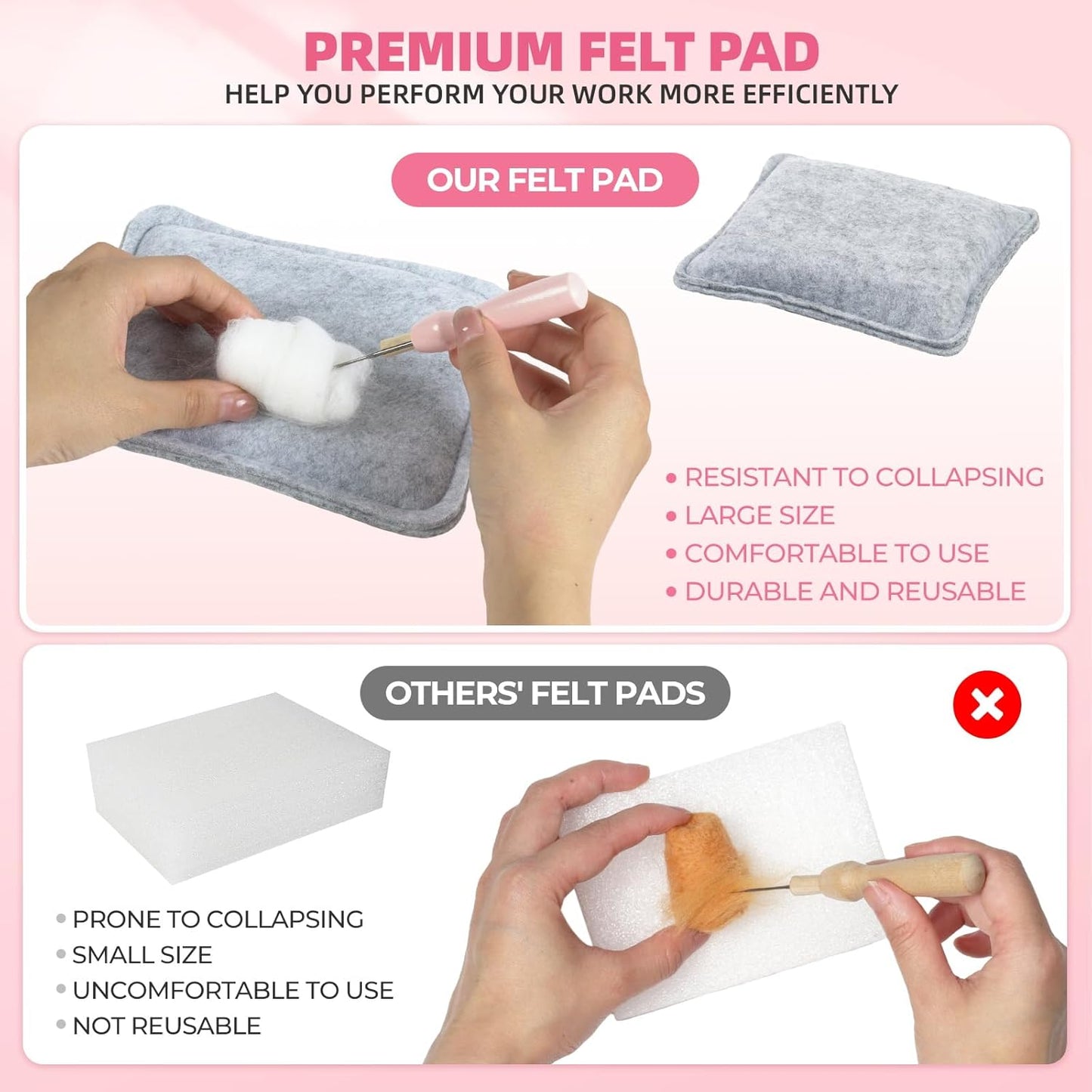 MOREJMTT Needle Felting Kit, 6 PCS Animal Needle Felting Beginner Kits, Wool Felt Needle Felting Tools Foam Pad, Craft Party Supplies for Beginners Adult(6pack Axolotl)