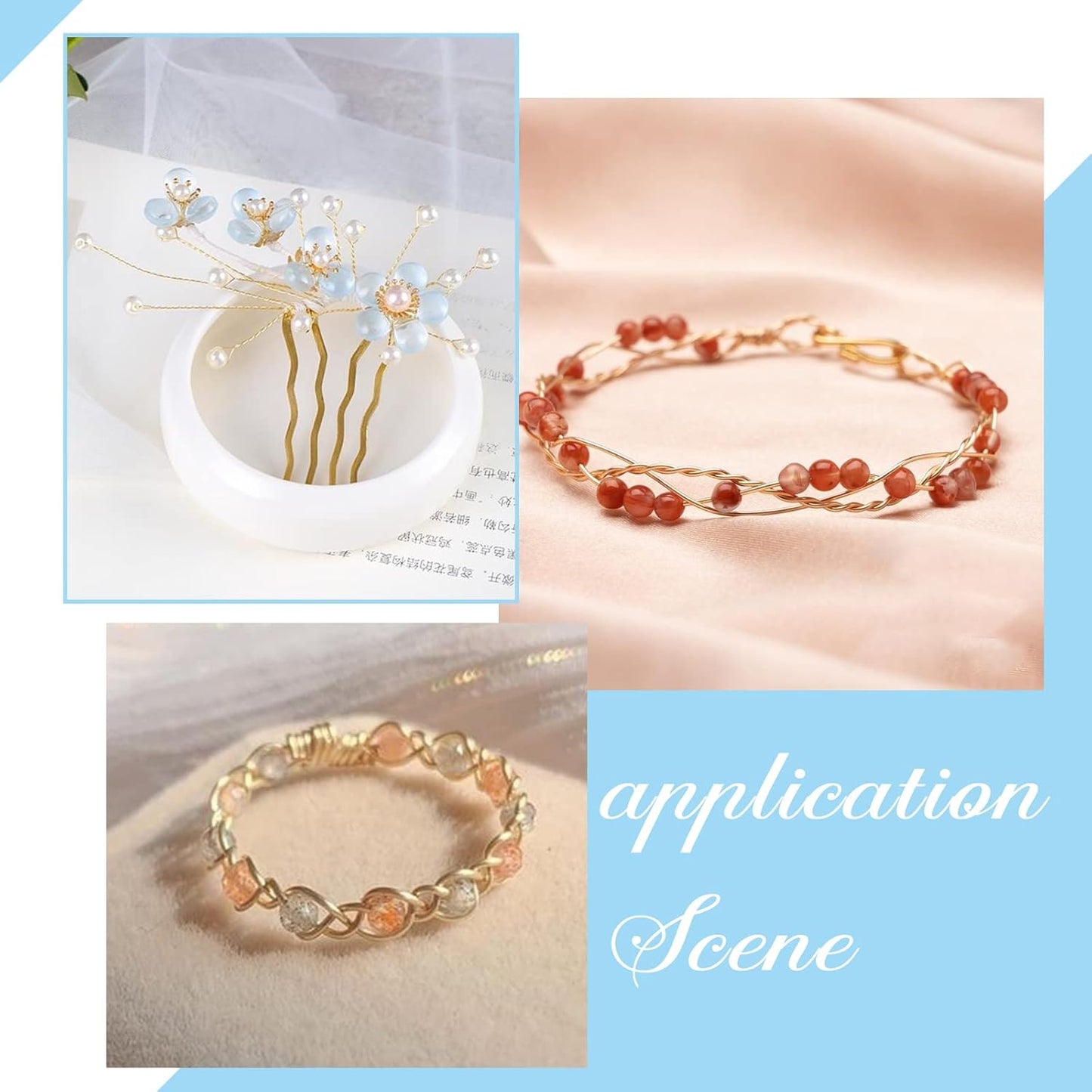 BENECREAT 23 Gauge 16 Feet Square Copper Wire, Bendable Metal Craft Wire for Necklace Bracelet Making and Other Handmade Project