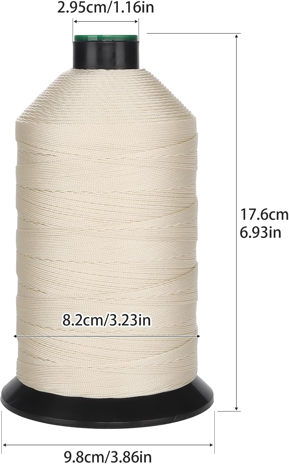Extra Strong Bonded Nylon Thread #277 Tex270 – 16 OZ, 1500yds, Versatile Stitching Solution for Leather, Upholstery, Canvas Repair and More (Beige)