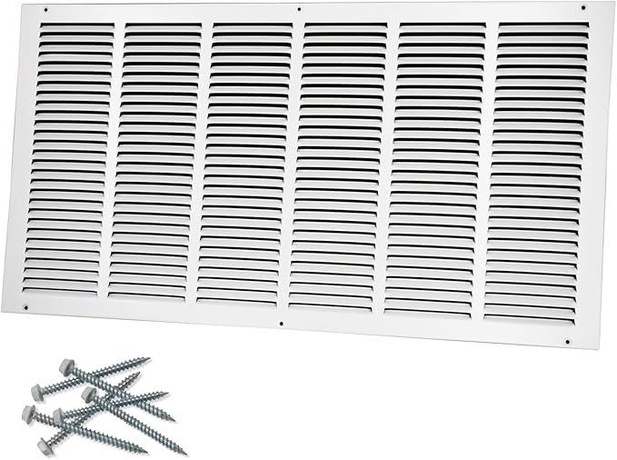 30"W x 14"H [Duct Opening Size] Steel Return Air Grille, Air Return Vent Cover for Ceiling and Sidewall - HVAC Air Vent Covers - [Outer Dimensions: 31.75"W x 15.75"H]