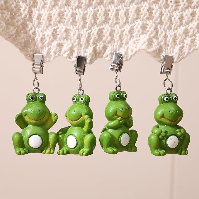 TwoFish Home Set of 4 Frog Resin Tablecloth Weights Clips Handicraft Frog Tablecloth Clamps Pack of 4