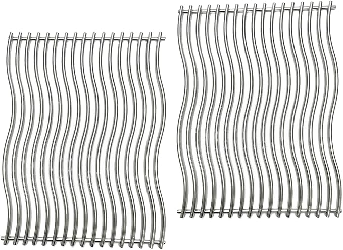 17-3/4" Stainless Steel 2 Waved Cooking Grids Grates Replacement Parts for Napoleon Prestige 500, Pro 500, LEX 485, Gas Grill S83011