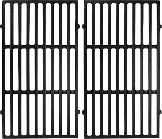 GasSaf 17.5 Grill Grates for Weber 7637 Spirit 200 E210 E220 S210 S220, GS4 Spirit II E-210 (Front-Knob), Cooking Grates Replacement Parts for Weber 2 Burner Gas Grills, 17.5 x 10.2 Cast Iron, 2-Pack