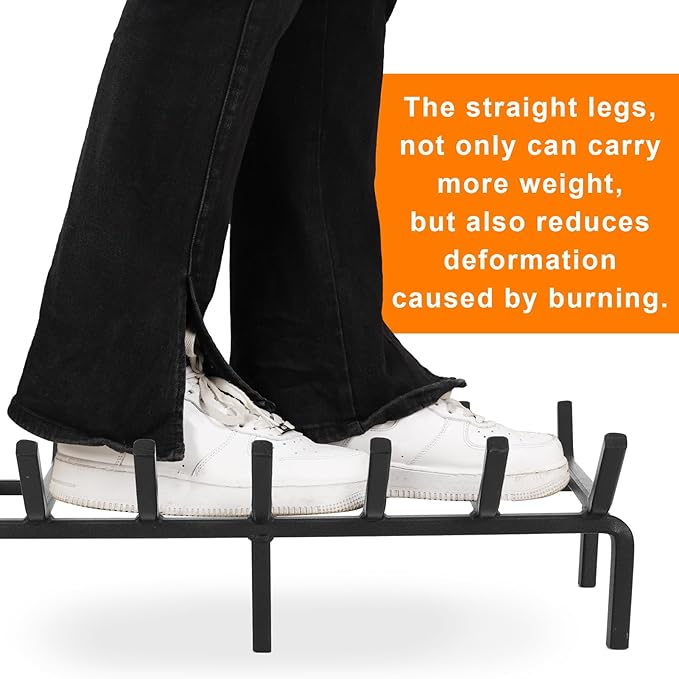 Fireplace Log Grate, Heavy Duty Solid Steel Wood Rack Stove Firewood Holder for Indoor Hearth Outdoor Fire Pit Chimney Hearth Kindling Tool (24 inch)