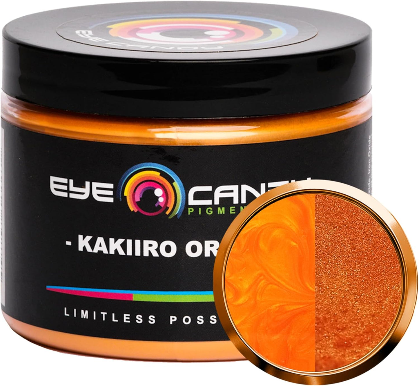 Eye Candy Pigments Premium Orange Mica Powder - Kakiiro Orange (50gr) - for Epoxy, Resin, Soap, Paint, Woodworking, Acrylic Pouring, Bath Bombs, Fishing Lures - DIY Arts and Crafts Additive