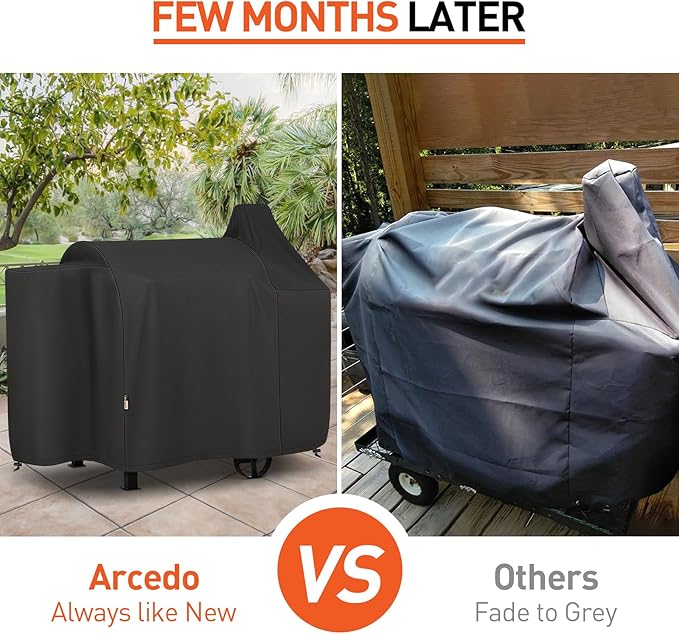 Arcedo Smoker Cover Compatible with Pit Boss 820 Deluxe, 850, 820 Sportsman, Heavy Duty Waterproof Wood Pellet Grill Covers, All Weather Protection for Outdoor Grill