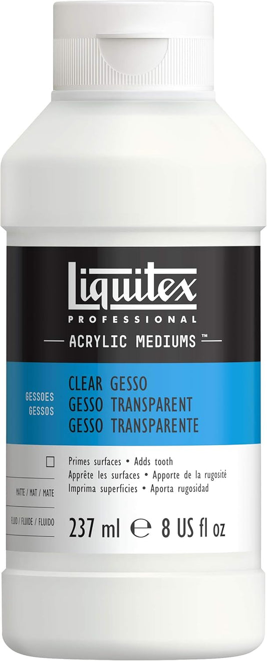 Liquitex Professional Gesso Surface Prep Medium, 237ml (8.0 oz), Clear