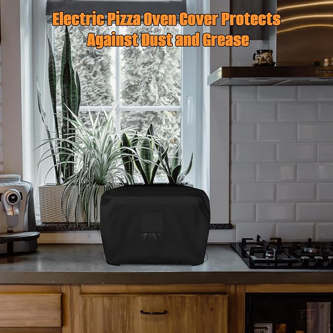 Waterproof Cover for Ninja Pizza Oven MO201, Tabletop Pizza Oven Covers, Tear Resistant, Windproof with Bottom Drawstrings, Fully Covered with Heavy-Duty 600D PU Oxford Cloth (Cover Only)