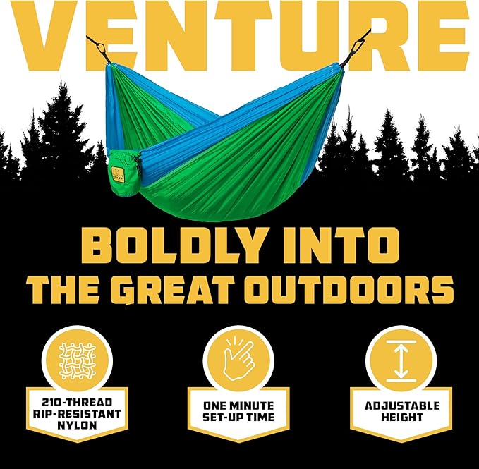 Wise Owl Outfitters Camping Hammock – 500lbs Portable Hammock with Tree Straps - Travel, Backpacking, Hiking, Outdoors Camping Gear - Single or Double