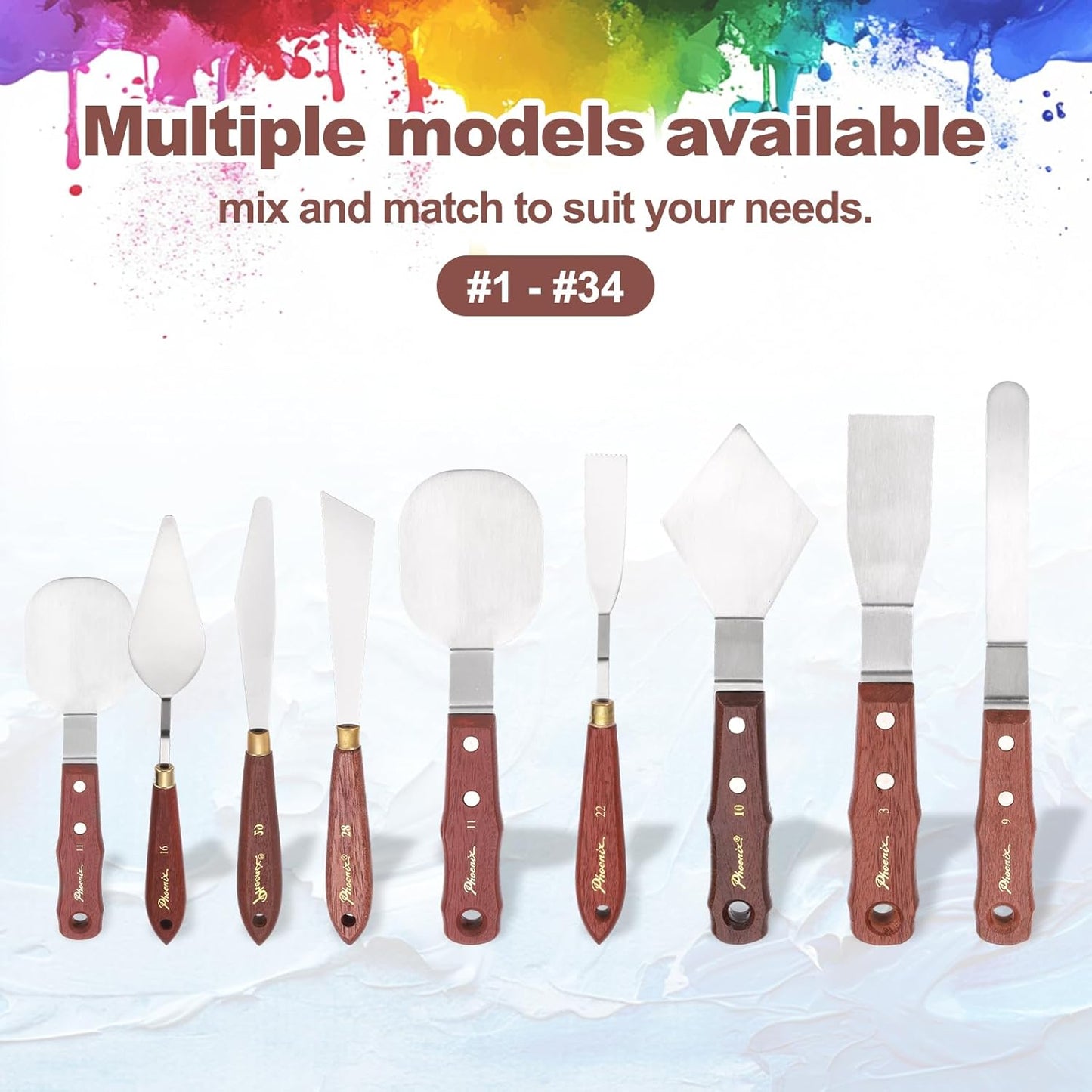 MECCANIXITY Pack of 1 Large Palette Knife No.11, 9.4" Long Palette Knives with Stainless Steel Flexible Spatula Pallet Knife and Wood Handle for Scraping, Mixing, Oil Acrylic Painting Canvas