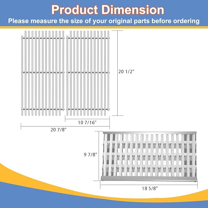 Stainless Steel DCS Radiant Tray with Ceramic Rod and Cooking Grid Grates Replacement Parts for DCS BFG-30G, BFGC-30G-L, BFGC-30G-N, BGA48-BQARL, BGA48-BQARN, 2 Pack Grill Heat Plates and Grill Grates