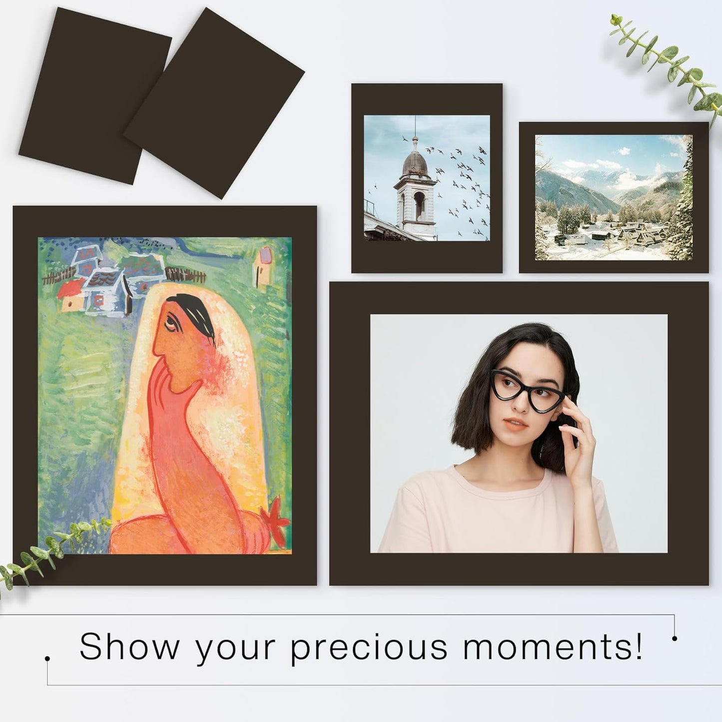 Golden State Art, 9x12 Uncut Photo Mat Matboard - Black Uncut Mats for DIY Projects, Presentation Boards, Art Crafts, Prints (50 Pack)