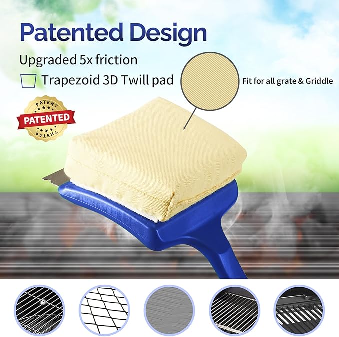 19" Large Bristle-Free Steam Grill Brush,Replaceable BBQ Cleaning Head,Safe Grill Accessories for Cast Iron/Porcelain/Weber Gas/Charcoal Grill,Grill Cleaner for Outdoor Grill