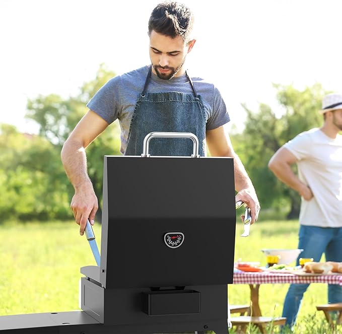 Griddle Lid for Blackstone 17 Inch Adventure Ready 1832 Tabletop Griddle, 1650 Flat Top Grill Station, Hinged Lid Hard Cover with Carry Bag and Cover for Blackstone Flat Top Grill