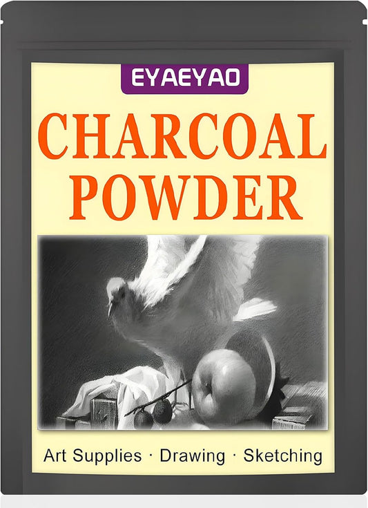 Premium Charcoal Powder for Drawing and Art, Drawing Charcoal for Sketching, Shading, Blending with Beginners & Pro Artists - 4 Ounces