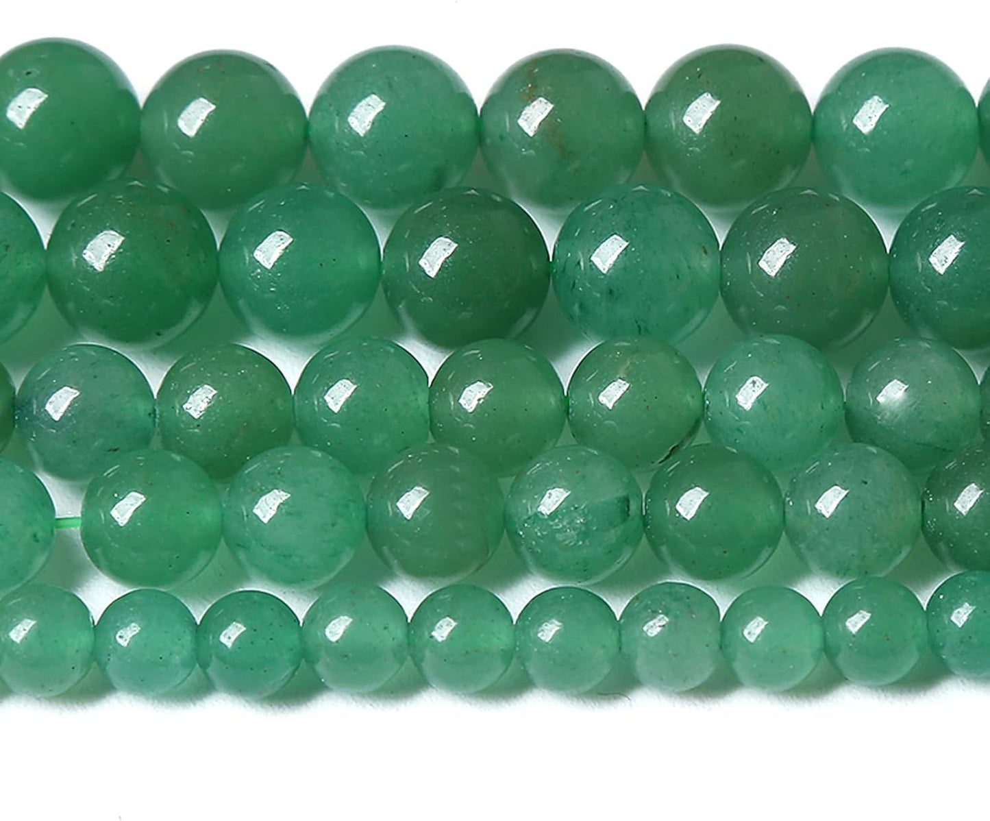 120PCS 6MM Natural Green Aventurine Beads Natural Gemstone Crystal Energy Stone Beads for Jewelry Making DIY Bracelet Necklace 2 Strand 32"