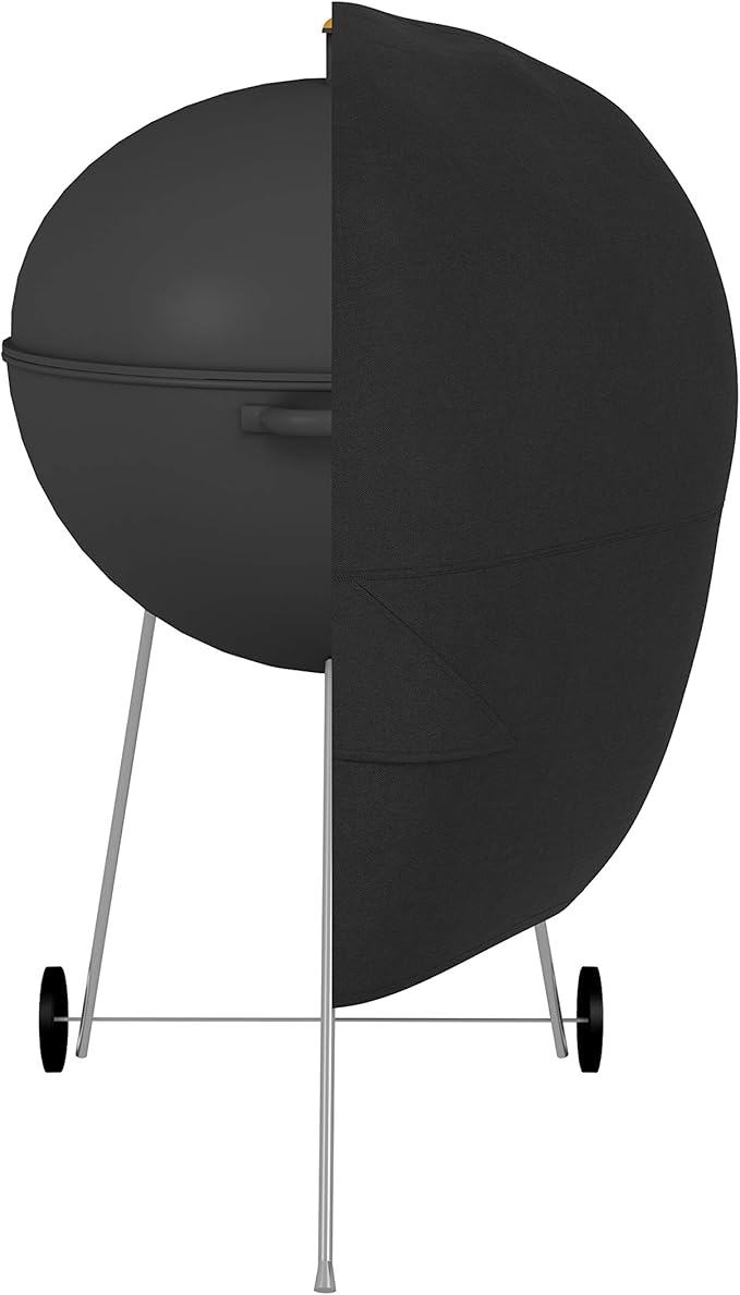 Amazon Basics Waterproof Anti-UV Durable Grill Cover for Outdoor Charcoal Kettle, BBQ, 28"L x 28"W x 38"H, Black