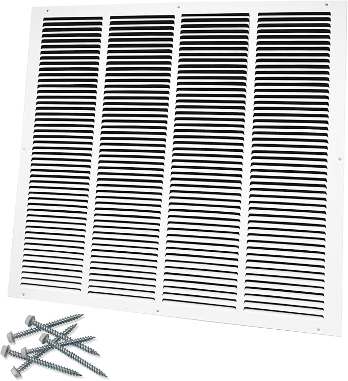 24"W x 24"H [Duct Opening Size] Steel Return Air Grille, Air Return Vent Cover for Ceiling and Sidewall - HVAC Air Vent Covers - [Outer Dimensions: 25.75"W x 25.75"H]