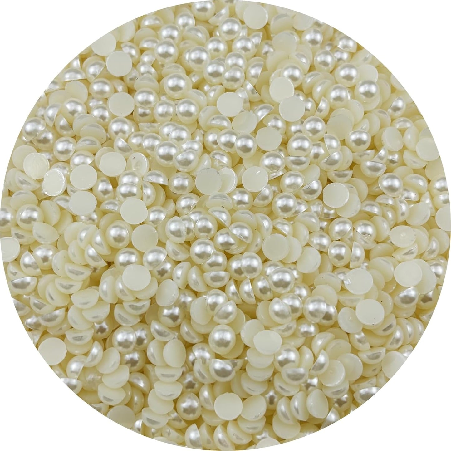 3000pcs 6mm Half Pearls for Crafts Flatback Round Half Pearl Beads for Jewelry Making Nail Art Scrapbook Craft Wedding Dress Decoration(Ivory White)