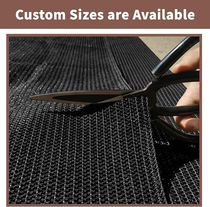 Sunny Guard Customized 2'6''x14' Black Balcony Privacy Screen,90% Shade Apartments Fence Cover,Heavy Duty Mesh Windscreen for Deck,Outdoor,Backyard,Patio