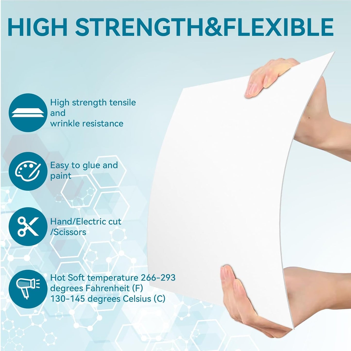 3 Pack White Plastic Sheets 12x12x0.08in Flexible High Tensile Plastic Sheets Hard Plastic Panel for DIY Materials Handicrafts Home Decoration
