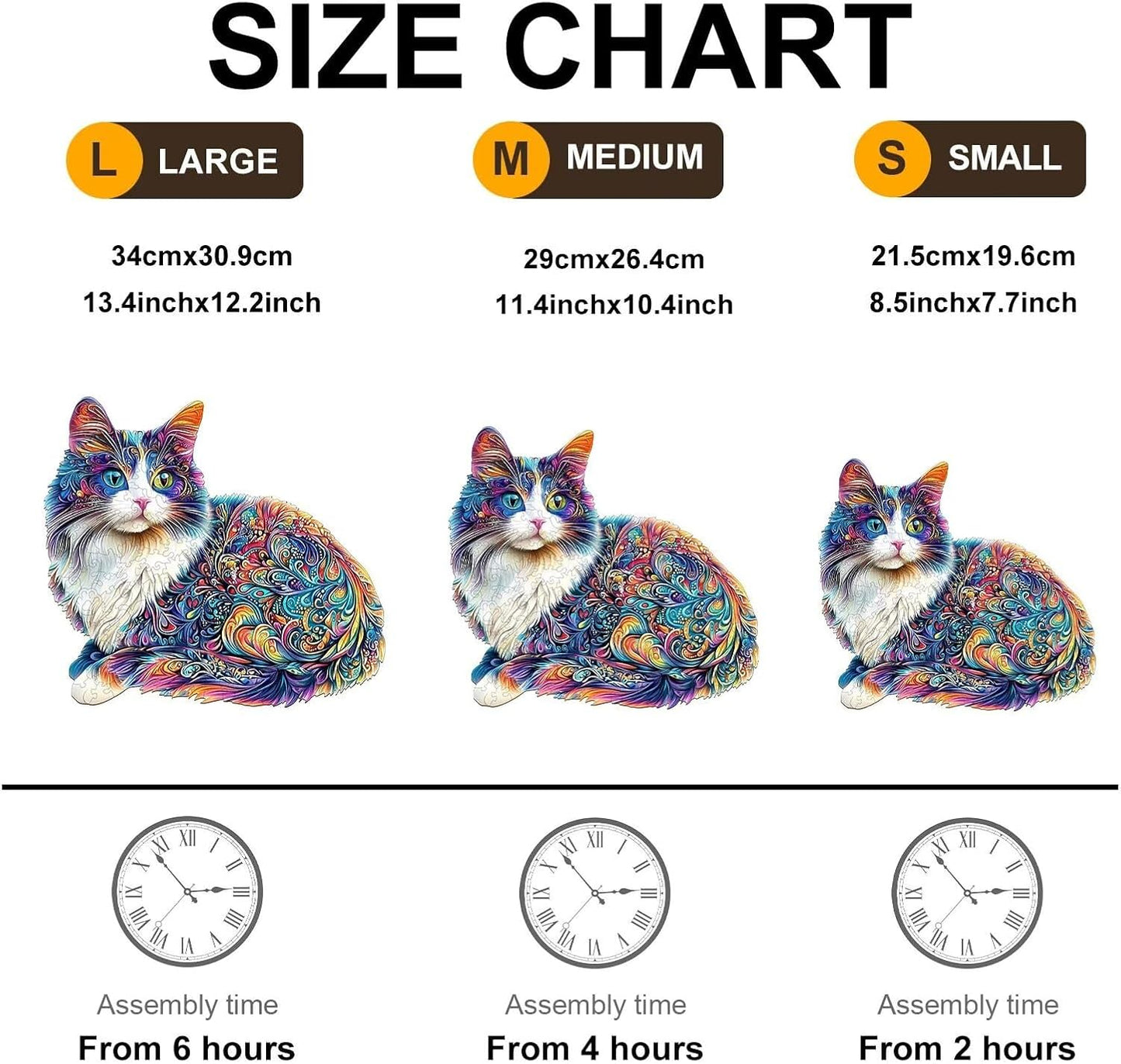 Lazy Cute Cat Puzzles Adults Gifts Wooden 175 Pieces 11.4 * 10.4in