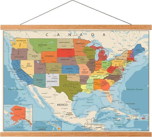 WITCOLOR Magnetic Poster Hanger Frame 28x22 28x20 28x40 Poster Frame 28 Inch Wide 1 Pack Magnetic Hanging Frame Teak Wood 28" Wide Magnetic Poster Hanger Picture Frame