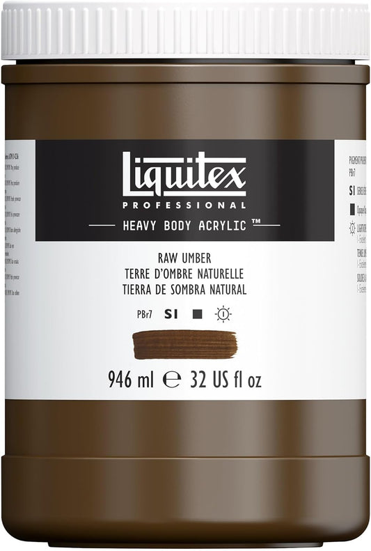 Liquitex Professional Heavy Body Acrylic Paint, 32-oz (946ml) Pot, Raw Umber