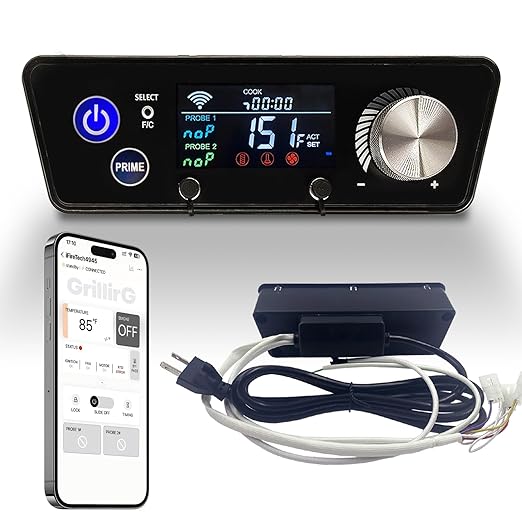 Upgraded Smart WiFi PID Digital Trapezoid Control Board Kit Replacement with APP Control for Pit Boss Vertical Pellet Smokers, Compatible with PBV3P1/PBV4PS1/PBV5P1 Series