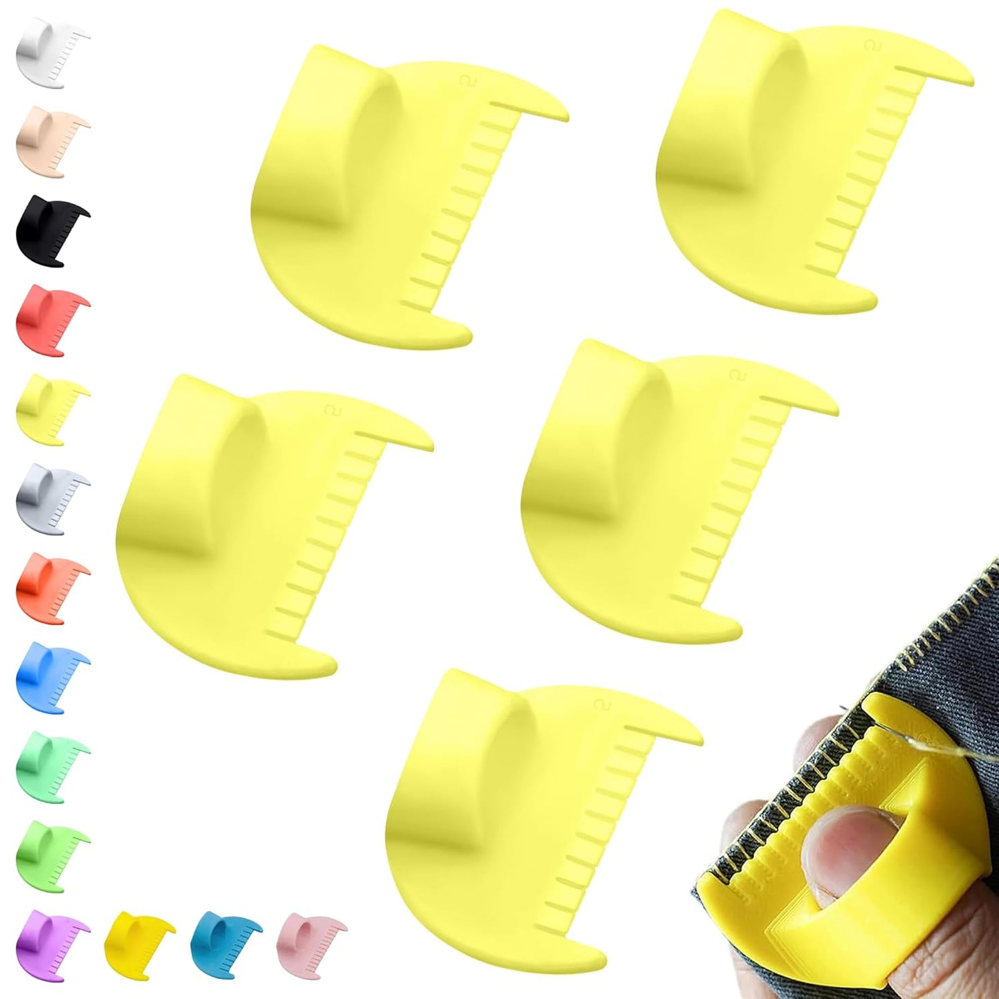 5mm Seam Guide for Hand Sewing Edge Lockranding Tool 5 PCS Set for Leather/Fabric/Craft Sew, Yellow