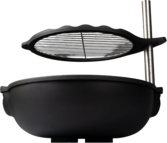 Bola Grill Traveler Portable Charcoal Grill – Small Tabletop BBQ Grill with Adjustable & Rotating Grate for Outdoor Cooking, Camping & Backyard BBQ (Black)
