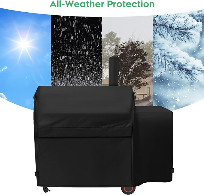 Heavy-Duty 600D Grill Cover fit for Nexgrill Oakford 1150 Reverse Flow Offset Smoker Charcoal Grill, Nexgrill Oakford 1150 Reverse Flow Grill Model 810-0071 Cover