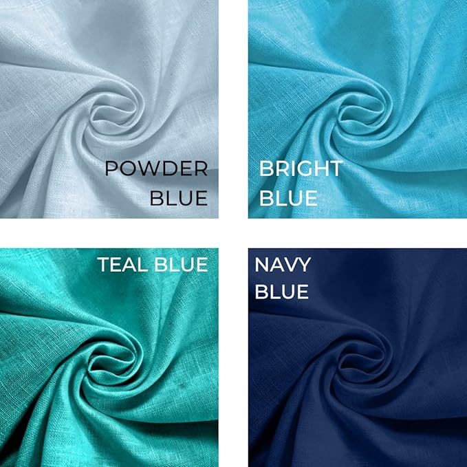 D'Moksha Homes Linen Powder Blue Table Runner 72 Inches Long - 100% Pure Linen 14 x 72 Inch Table Runner for Dining, Winter, Holiday - Machine Washable
