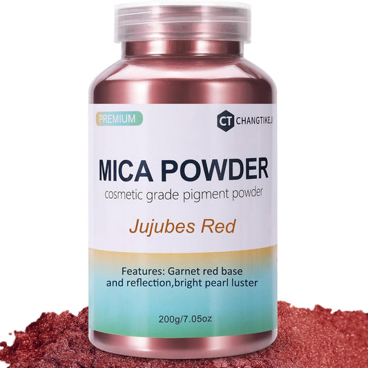 Mica Powder,7.05OZ（200g）,Jujubes Red Mica Powder Pigment for Epoxy Resin，Lip Gloss，Car Paint，Dye，Soap Making，Nail Polish,Epoxy Resin,Candle Making,Bath Bombs