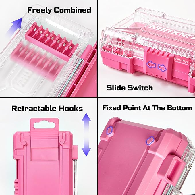 70Pieces Impact Screwdriver Bits Set, Magnetic S2 Steel 1”/2”3”Phillips/Square/Torx/Slotted/Hex/Pozi Bits Tips and Impact Bit Holder with Red Storage Box Case