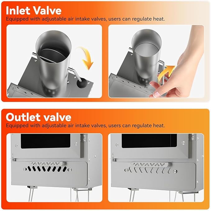 Sauna Hot Tent Stove, Portable Wood Burning Stove for Outdoor Camping with Chimney Pipe for Dry Sauna, Cooking for Family and Friends, Upgraded Heat Concentration System with Sauna Stones Baskets