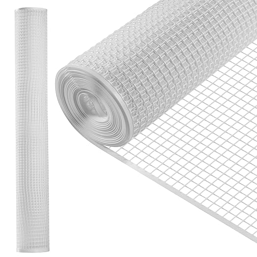 ZEBRO Plastic Hardware Mesh Screen & Fence Roll (3' x 25' - White) for Balcony, Patio & Porch - Safety Barrier to Protect Pets & Kids Around the Home