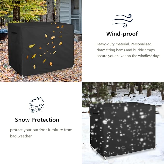 Bitubi 48 Inch Outdoor Prep Table Cover with Split Zipper, Waterproof Stainless Steel Prep & Work Table Cover for Patio Table - 48''L x 24''W x 35''H (Black)